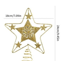 Božićna dekoracija stabla, zvezda Božićna dekoracija stabla 3D šuplje Zlatna zvijezda za poklone za