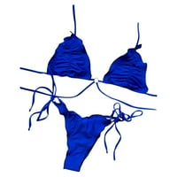 Darzheooy kupaći komisioni za žene, dame Solid Color Print Split bikini minimalistički bore ruffles