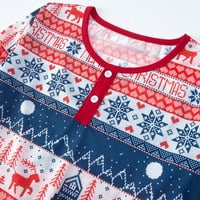 Porodica podudaranje božićne pidžame set xmas pjs spavaća odjeća toplo mekani ugodni dugi rukav Top