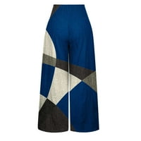 Današnje bagere za munje ženske geometrijske boje blok pantalone sa džepovima sa dnevnim boravkom široke