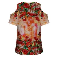 Olyvenn ženske tuničke bluze Košulje Save Big Vintage Fashion Summer Off ramena kratki rukav Teers Retro