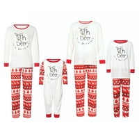 Izhanske božićne porodice koja odgovara pidžami Set pisma jelena tiska majica s dugim rukavima + pantalone