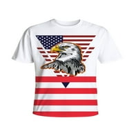 Sanviglor Men T majica Striped majica kratki rukav ljetni vrhovi Patriotsko pulover Dan neovisnosti