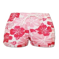 Luxplum dame Mini pant cvjetni tisak ljeto plaža kratke hlače za vuču elastične struke kratke vruće hlače osnovno dno teretane ružičaste s