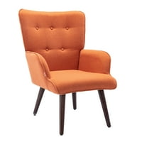 Moderna i savremena stolica za naglašavanje tkanine i otomanska set za spavaću sobu, narandžaste