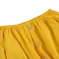 Liacowi dječji odijelo set čvrsta boja okrugli vrat dugih rukava + suncokret tiskani pantalone žuto
