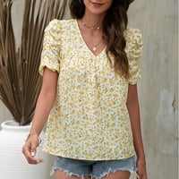 Ljetna ženska majica na listu od lisnata - modni šifon lffse vrhovi cvjetni bluze V mekani tes boho