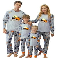 Rejlun Ženske muškarce Djeca koja odgovaraju obiteljskim pidžamima Set crew vrat noćna odjeća s dugim