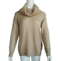 Jeseni džemperi za žene Trendy grafički čvrsti dugi rukav kornjač pleteni džemper Jumper Pulover TOP
