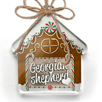 Ornament tiskan jednostrani gruzijski ovčar, pasmina pas Georgia Božić Neonblond