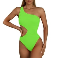 Aaiymet ženske boje pune boje rufffle jedan rez od struka Bikini kupaći kostim za kupaći kostim i, ag