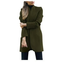 Zimski kaputi za žene dugih rukava dlakavi otvoreni prednji kratki kardigan od čvrste duge casual jakne