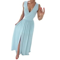Puawkoer Ženska haljina na plaži V izrez Summer Party Casual Line Midi Formalna haljina duga elegantna