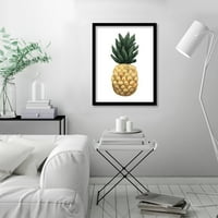 Americanflat oslikani ananas od jettty ispis crni okvir zidna umjetnost