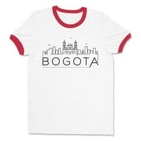 Skyline Bogota Kolumbija Ringmer majica u unise 2x-veliki bijeli crveni