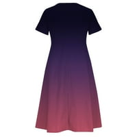 Ženske oblače V-izrez Ležerne prilike Cvjetna dužina gležnja A-line Skraćena rukavska ljetna haljina ljubičasta m