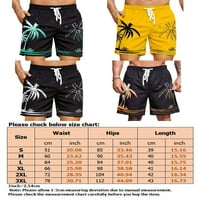 NIUER muške kratke hlače Elastične struk ljetne kratke hlače Kokosovo drvo za ispis Drže redovne odjeće