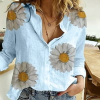 Dadaria Fall Bluze za žene Trendi modni ženski labavi gumbi Štampanje rever dugih rukava majice bluza