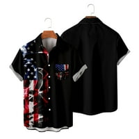B91XZ muške košulje muške zastava neovisnosti zastava 3D digitalni tisak Personalizirano majinsko majica