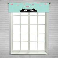 Pink Hearts Slatka crtana Cartona CAT prozora za zavjese Valance Rod Pocke