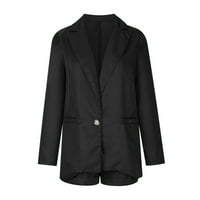 YieVot Žene dva seta Blazer odijelo setovi Ljetni uštedu čišćenja Žene Čvrsti dugi rukav kaput za jaknu
