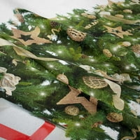 Božićna tema tapiserija Xmas Green Tree Dekorativni zid Viseći pokloni za ukrašavanje doma za novogodišnji