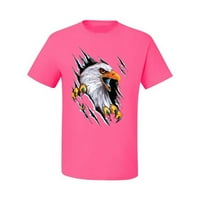 Torn Ripped Eagle kandže za životinje ljubavnika Muška grafička majica, Neon Pink, 5xl