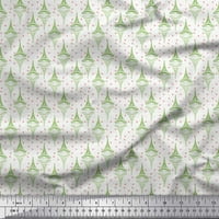 Soimoi Green Rayon tkanina arrow, srce i eiffelov toranj arhitektonski tkanini otisci dvorišta široko