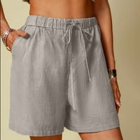 Snoarin ženske kratke hlače plus size pamučne kratke hlače pune boje Udobne elastične široke noge casual