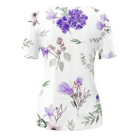 Hanas vrhovi Žene Ljetne trendi majice, Klasične košulje s kratkim rukavima, Ležerne prilike Cvijeće