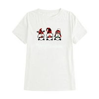 SunhillsGrace majice za žene božićna majica za žene smiješne grafičke majice casual crew vrat kratkih