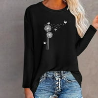 Ženska modna tiskana labava majica dugih rukava okrugli vrat Ležerne prilike plus veličine Bluzes Majica