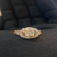 1. Karate Okrugli princeza Rezani prirodni dijamanti Halo koktel prsten u znak Hallmark 14K ruža zlata
