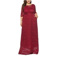 Absuyy večernje haljine za žene Formalno seksi V izrez Solid Boje bez rukava bez rukava crvene veličine 4xl