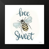 Larson, Lisa Crni moderni uokvireni muzej umjetnički print pod nazivom - pčela slatka