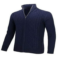 Paille Muška odjeća s dugim rukavima Otvorite prednji kardigan džemper sa zatvaračem na otvorenom tamno