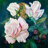 Debs, Emma Catherine crna moderna uokvirena muzejska umjetnost tiskane pod nazivom - ruže