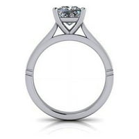 2. CT Solitaire Princess Diamond Vjenčani prstenovi za žene Čvrsti 14K bijelo zlato