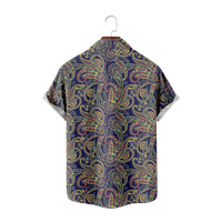 Muški casual gumb down kratki rukav Paisley tiskani ljetni vintage plaža majica za odmor Havajska majica