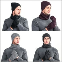 Boje muškarci vuneni šešir, guste vjetroverne tople plišane rukavice šal set za jesen zimu