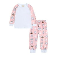 Sehao Boys Outfits & Set Dojenčad Kids Boys Girls Baby Toddler Dugi rukav Uskršnji bajnik-jaja Pajamas