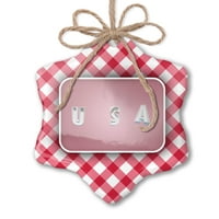 Božićni ukras SAD Jednostavan dizajn bijela ljubičasta crvena plaid neonblond