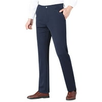 Muška ploča s tankim montiranim hlačama ravne noge s ravnim prednjim pantalonama Business casual pantalone