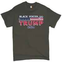 TEE Hunt Crni glasovi za Trumpovu majicu Donald Trump zvijezde i pruge muški čaj, ugljen, 4x-velik