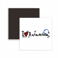 Ljubav Antarktika Word Flag Love Heart Ilustracija Square Cracs Frižider Magnet Concelsake Memento