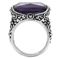 LUXE nakit dizajnira ženski prsten za pasijante od nehrđajućeg čelika sa AAA CASE CUBIC Zirconist Amethyst