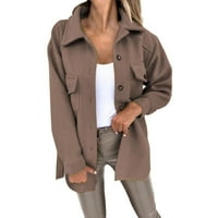 Miayilima Plus size Ženska jakna kaputi casual vrhovi jakne kaputi za žene zimski pad dugih rukava vrat