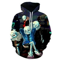 Lagana hoodie 3D Ghost Ispiši labav dugi rukavi Halloween s kapuljačom za 3D Ghost Ispiši labavi dugi