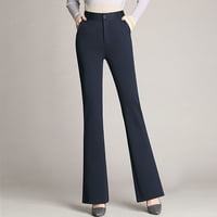 Ženske široke pantalone za noge visoke strukske pantalone za poslovne radne pantalone duge ravne odijele