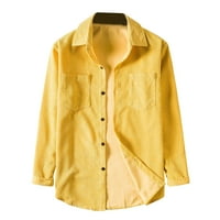 Muški zimski kaput Muška jakna za košulju za višestruku džep, žuta, xxxl žuta 14